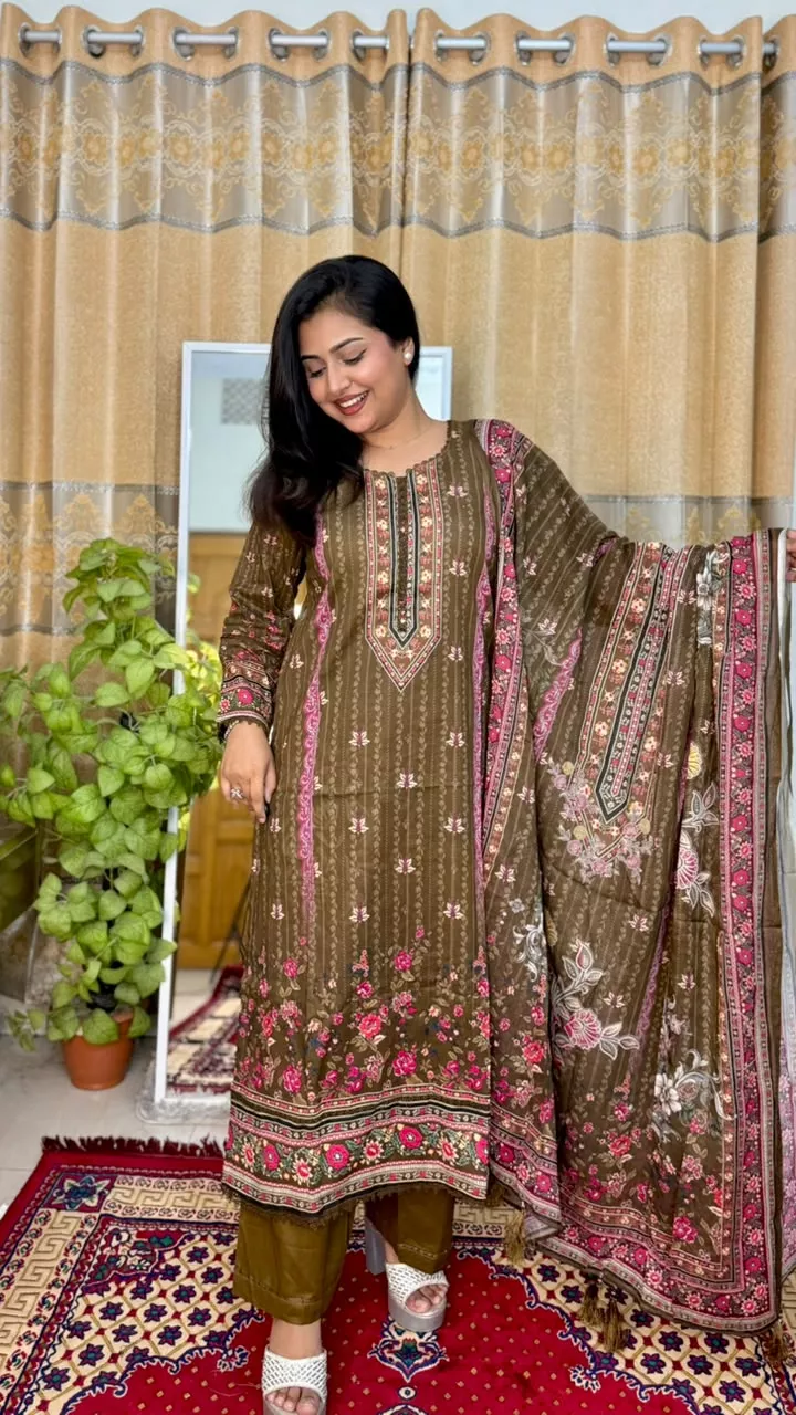 Lawn Stitched Three Piece